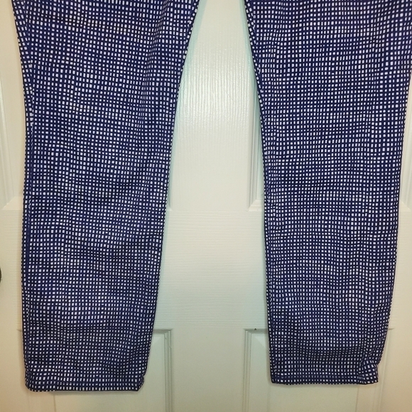 J. Crew Blue/White Checkered Toothpick Pants Sz 30 - Picture 3 of 10
